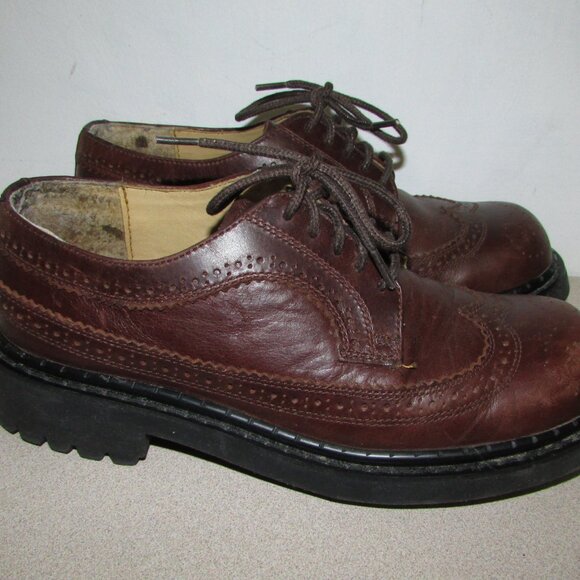 Rugged Terrain Brown Leather Lug Sole Shoes - Picture 5 of 13